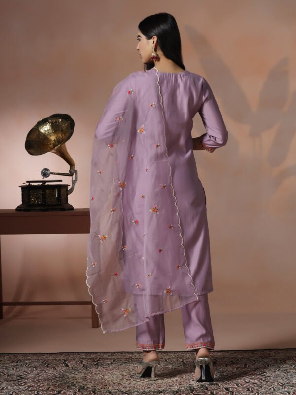 Royal - Lavender Zari Embroidered - Silk Kurta Set (Copy)