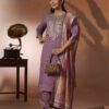 Royal - Lavender Zari Embroidered - Silk Kurta Set (Copy)