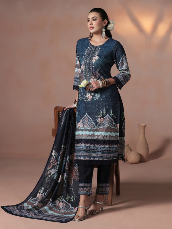 d9624a78-faff-492f-87c9-02df47ea1cef Pastel Blue Floral Organza Kurta & Pant Set (Copy)
