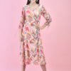 362a26d6-b6b8-44e9-b636-8200be03af49 Abstract Floral Print Wrap-Style Midi Dress