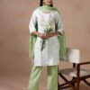 Fresh Mint Striped Cotton-Silk Kurta & Pant Set