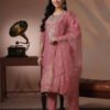 414a93de-592f-4a64-97b7-0147425962ab Dusty Rose Hand-Embroidered Silk Kurta Set with Scalloped Dupatta