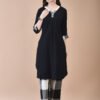 Classic Black Solid Kurti & Checkered Pant Co-ord Set