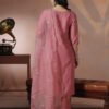 7be11383-5548-4c80-b05c-e2f18e33b840 Dusty Rose Hand-Embroidered Silk Kurta Set with Scalloped Dupatta