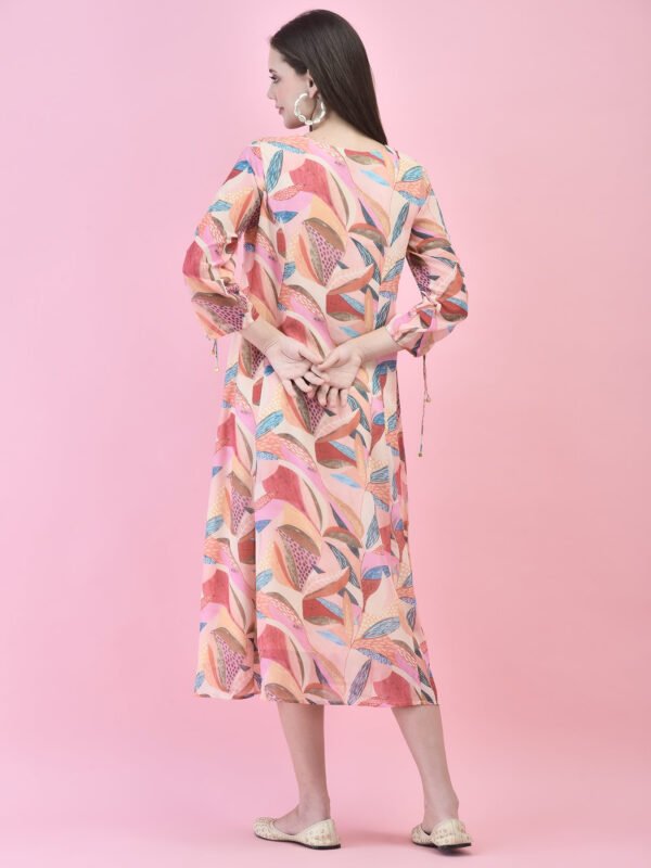 8ac83bab-0cd2-4ece-bd58-3a72c767e1ff Abstract Floral Print Wrap-Style Midi Dress