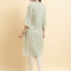 Sage Green Zig-Zag Print Cotton Kurta & Straight Pant Set