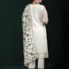 Pristine Ivory & Black Floral Embroidered Kurta Set with Scalloped Dupatta